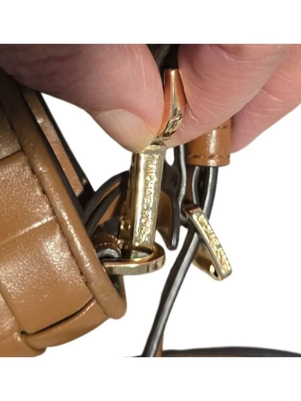 Michael Kors Woven Crossbody Leather Bag With Adjustable Strap